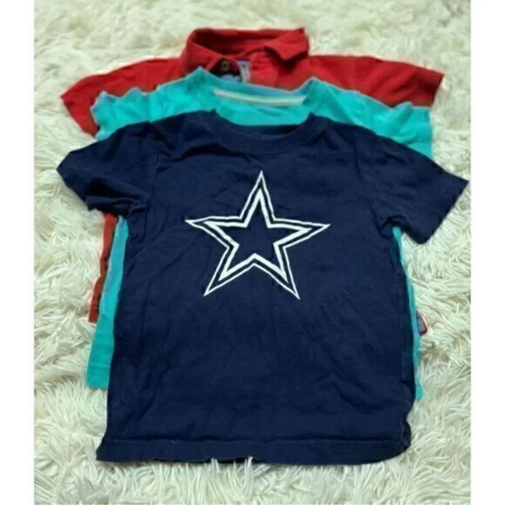 3 piece size 2T toddler Graphic Tees including a Dallas Cowboys T-shirt, Turquoi
